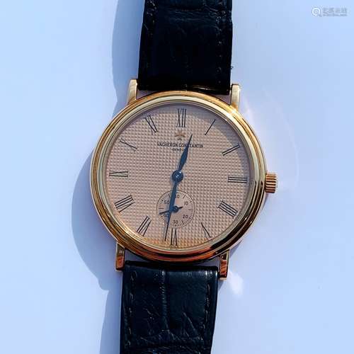 18k Gold Vacheron Constantin Mens Wrist Watch Papers