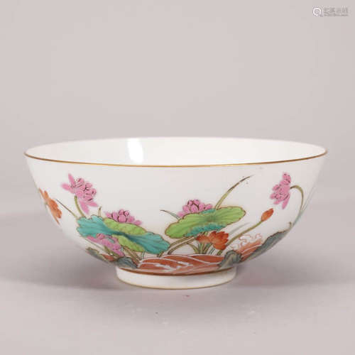 Famille Rose Lotus Bowl