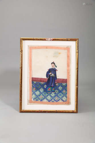 Chinese Painting of An official, Framed