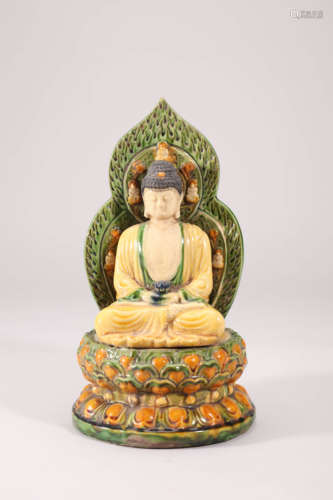 Sancai Glaze Figure of Shakyamuni