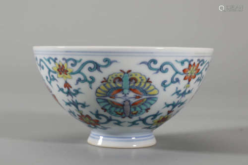 Doucai Glaze Butterfly&Flower Bowl