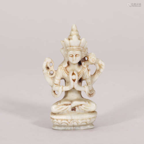 Carved Jade Figure of Shadakshari Avalokitesvara