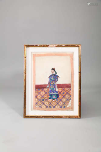 Chinese Painting of An official, Framed