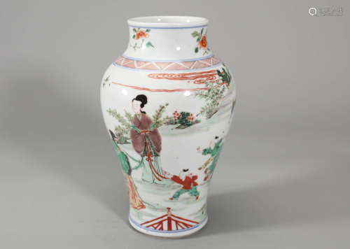 Wucai Glaze Figure Teaching Jar