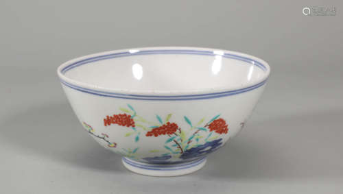 Doucai Glaze Stone&Flower Bowl