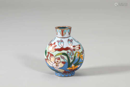 Cloisonne Enamel Lotus Snuff Bottle