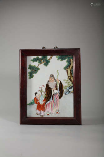 Famille Rose Figure Story Porcelain Plaque