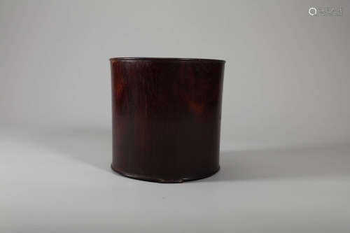 Carved Rosewood Brush Pot