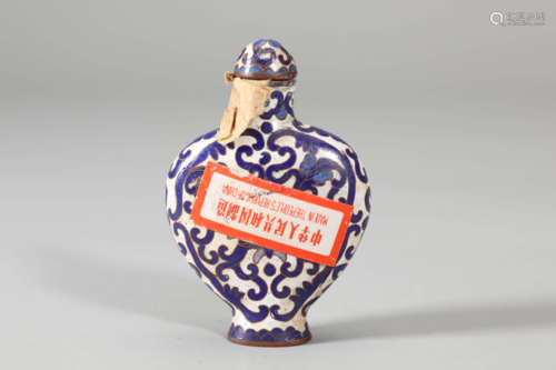 Cloisonne Enamel Interlocking Lotus Snuff Bottle