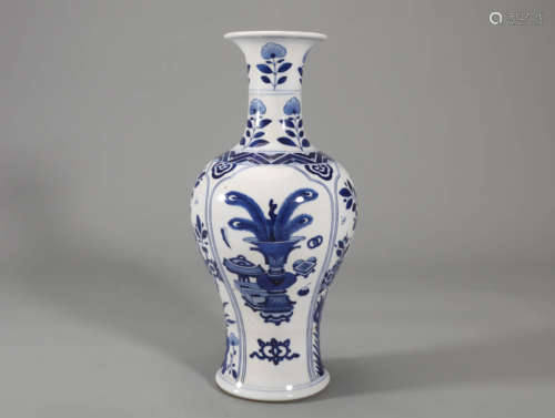 Blue and White Antique&Flower Vase