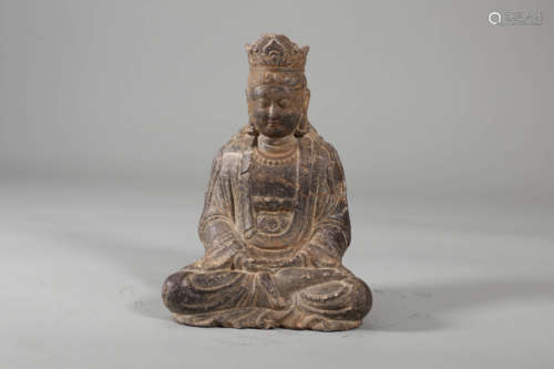 Carved Stone Figure of Shakyamuni