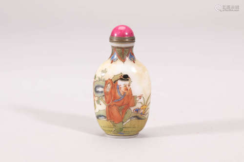 Painted Glass Figure Story Snuff Bottle