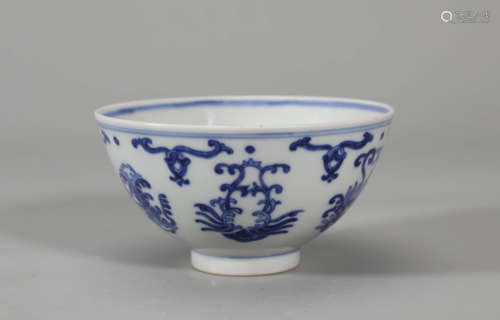 Blue and White Flower Cup