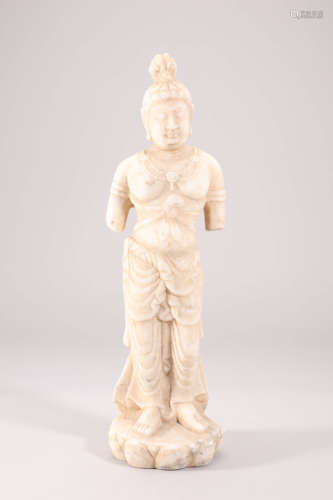 White Marble Figure of Bodhisattva