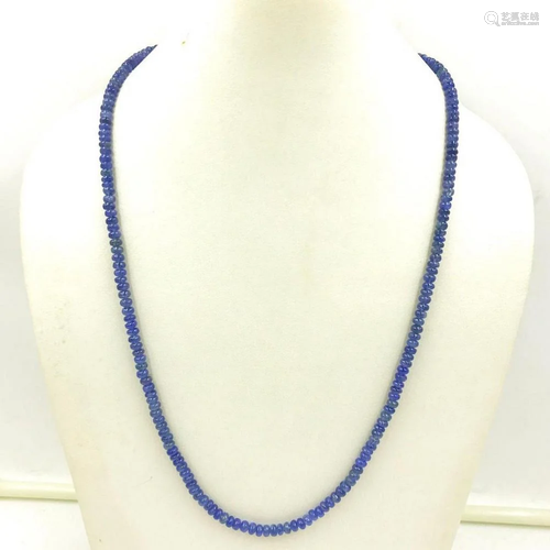 Sapphire beads double line necklace