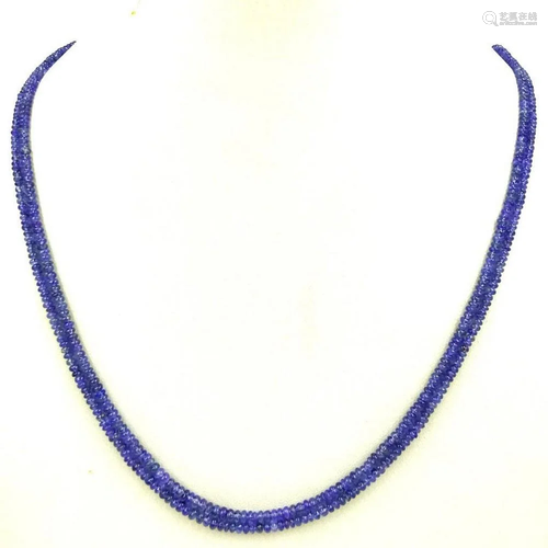 Sapphire beads double line necklace