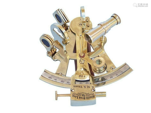 Titanic White Star Lines Sextant with Rosewood Box 5"