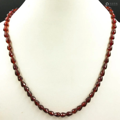 Garnet faceted drops string