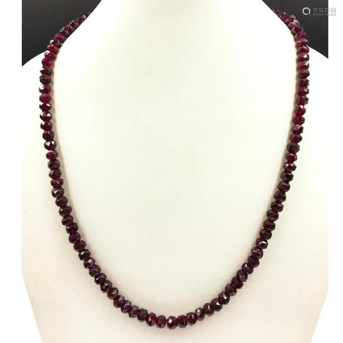 Garnet faceted beads string