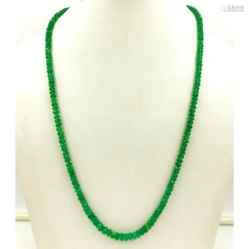 Emerald faceted beads string