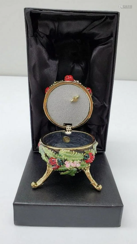 Beautiful Faberge Egg & Beetle Trinket Box With