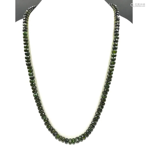 Green Tourmaline faceted beads string