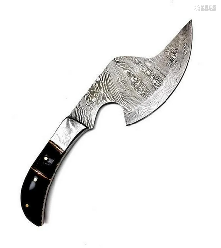 Wood And Steel Damascus Hatchet Full Tang