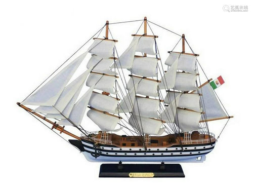 Wooden Amerigo Vespucci 24" Tall Model Ship