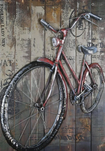 Red Bicycle Art Decoration 3D Modern Wall Art Painting