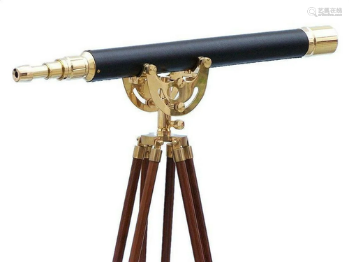 Floor Standing Brass/Leather Anchormaster Telescope 50"