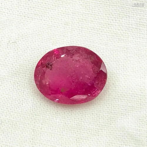 Pink Tourmaline Oval Faceted Gem