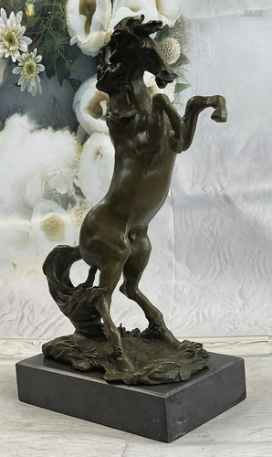 Signed Original Majestic Horse Rears on his Legs Bronze