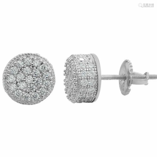 Authentic 925 Solid Sterling Silver 2.6ct Round Stud