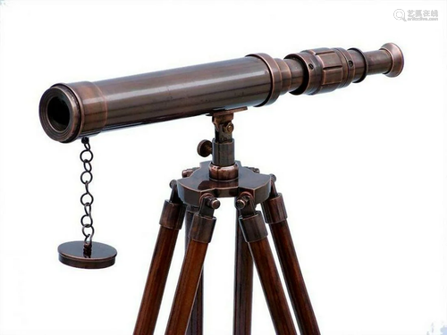 Standing Antique Copper Harbor Master Telescope 30"