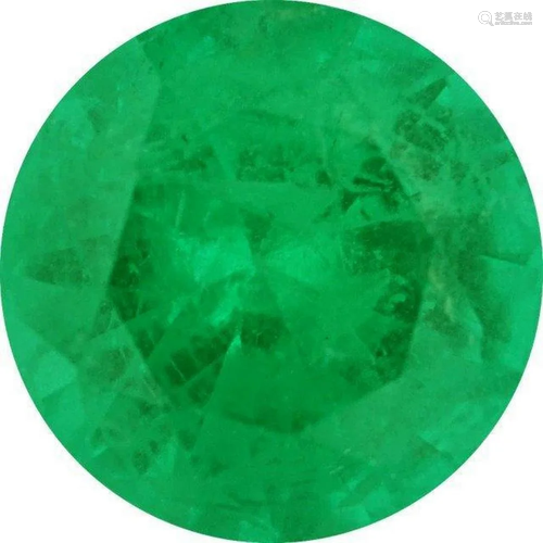 MEDIUM-FINE ROUND CUT NATURAL GREEN EMERALD - AA+ GRADE - ZA...