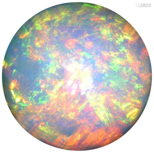 AAA+ Grade Natural Fine Fire Opal - Round Cabochon - Ethiopi...