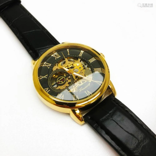 Automatic Forsining Wrist Watch Skeleton Dial with Mechanica...