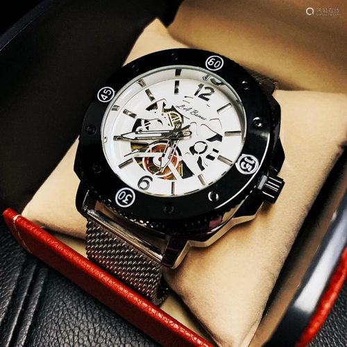 Mens L.A. Banus Blackjack King Deep White Dial Stainless Ste...