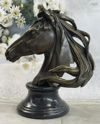 Original Milo Gorgeous Bust Horse Head Bronze Sculpture Art ...