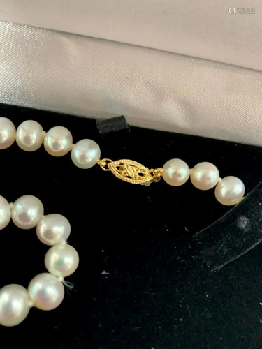 Classic Akoya Pearl Ladies Necklace AAA+ Grade Pearls