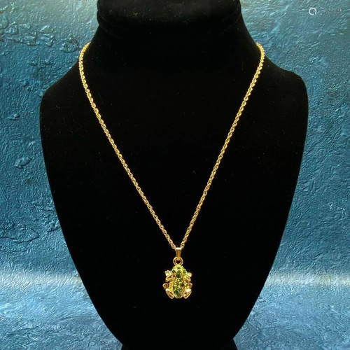 Vibrant 24K Gold Plated Resting Frog Pendant