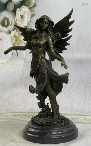 Mythical Fairy Angel Bronze Statue by Aldo Vitaleh