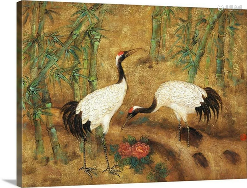 "Cranes and Bamboo" by Adam Guan Wall Art on Canva...