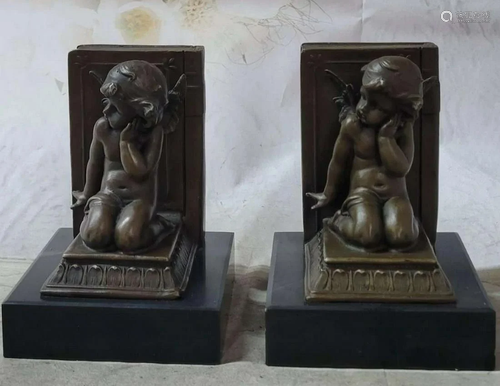 Pair of Cherubim Bronze Bookends