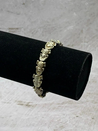 Asian Tibetan Silver Frog Bracelet