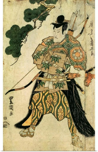 Portrait of a Japanese Samurai, c.1790-1825 Wall Art Print