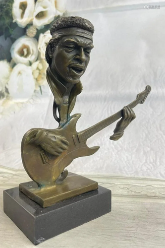 Jimi Hendrix Bronze Bust Sculpture Statue Collectible Art 10...