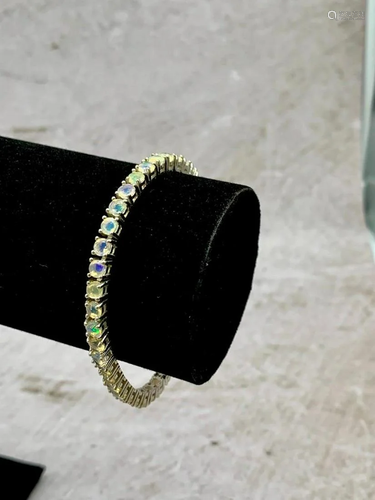 11ct Multi-Coloured Round Cut Cubic Zirconia Bracelet set in...