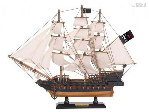 Wooden Blackbeard's Queen Anne's Revenge White Sai...