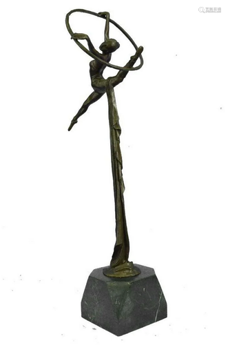 Original Miguel Lopez Gymnast Trapeze Artist Bronze Sculptur...